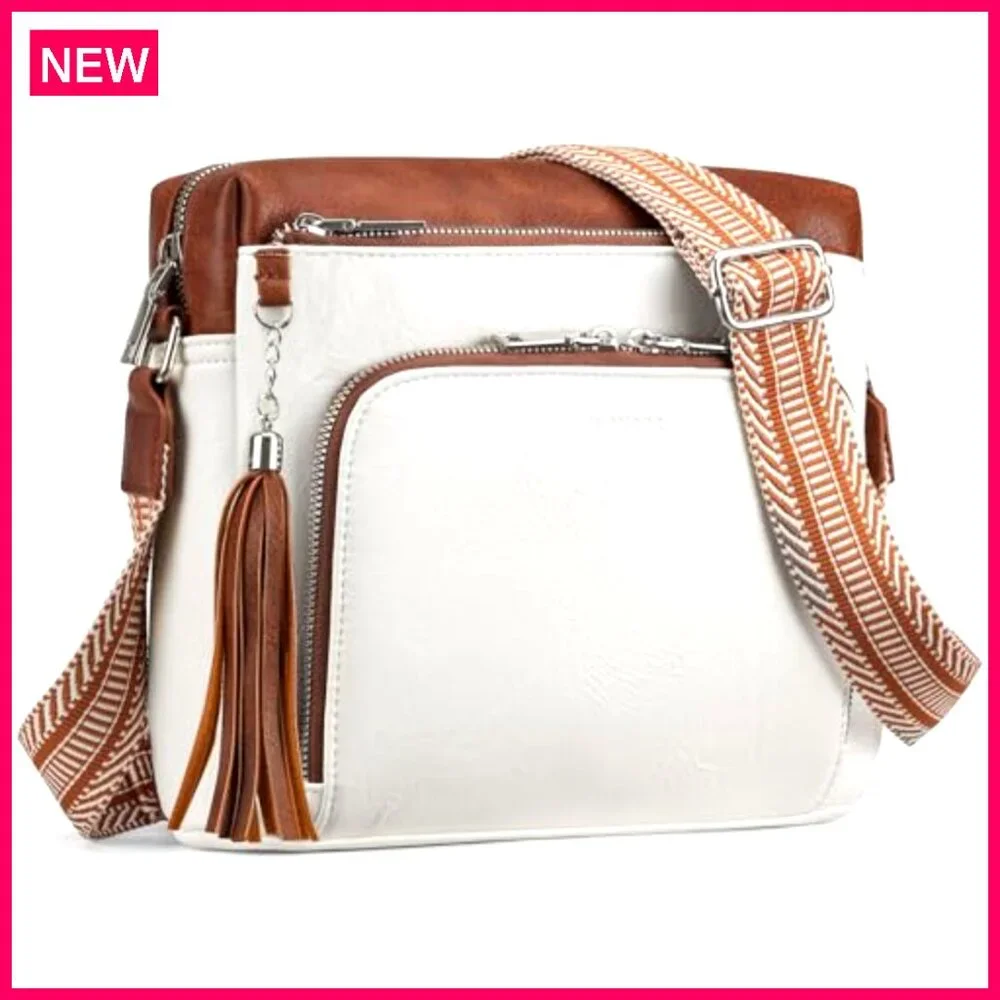 Medium Vegan Leather Crossbody Bag with RFID Pockets & Built-in Wallet - Picture 2 of 8